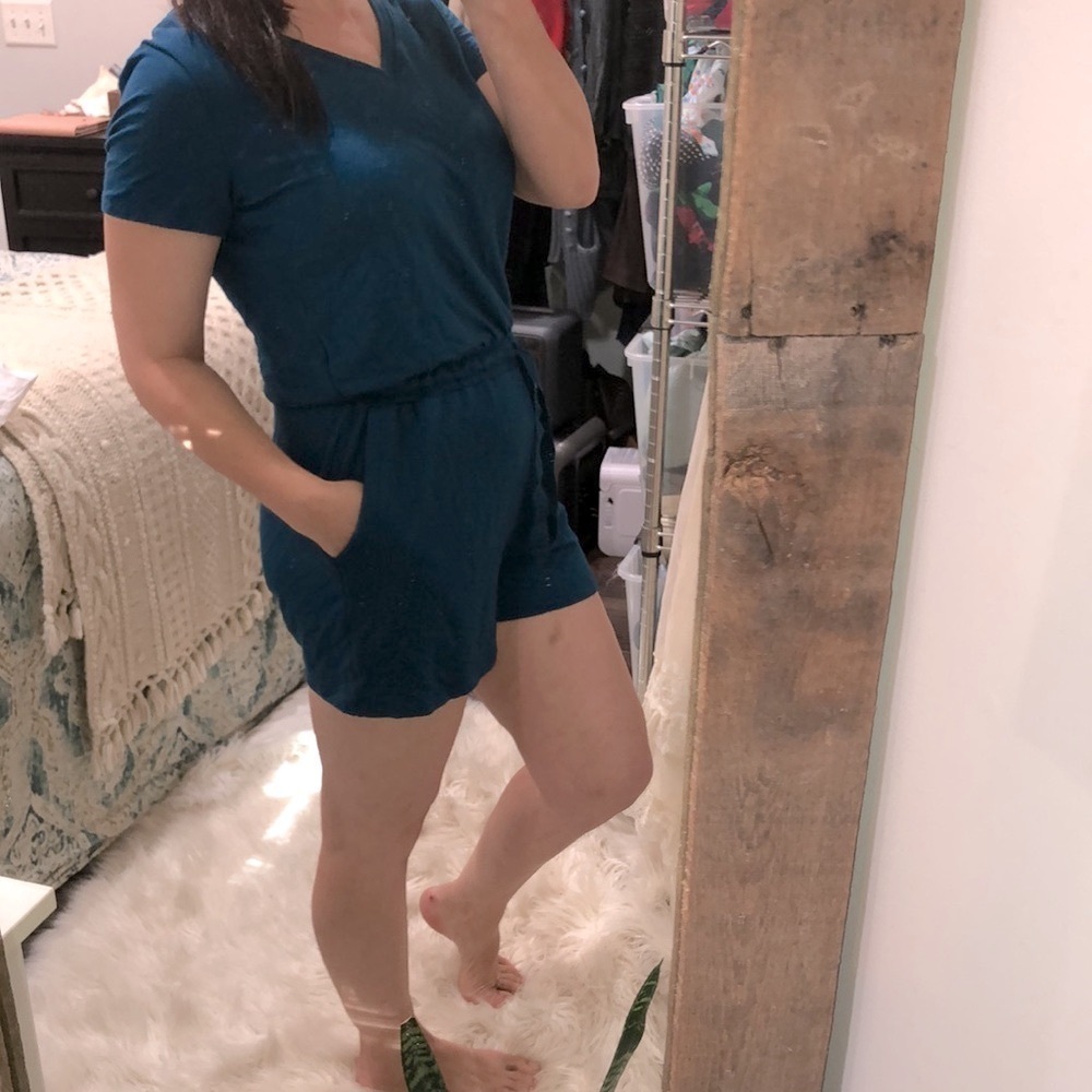 Daily Ritual dark turquoise romper size medium - Picture 3 of 11